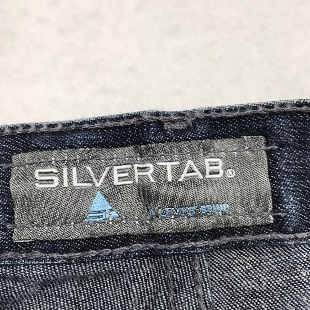 Y2K LEVIS SILVERTAB Boot Fit Jeans Men 36x30 Dark Distressed Made in Mexico '01
